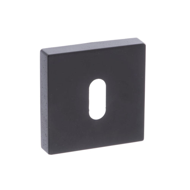 This is an image of Forme Key Escutcheon on Minimal Square Rose - Matt Black available to order from T.H Wiggans Architectural Ironmongery in Kendal, quick delivery and discounted prices.