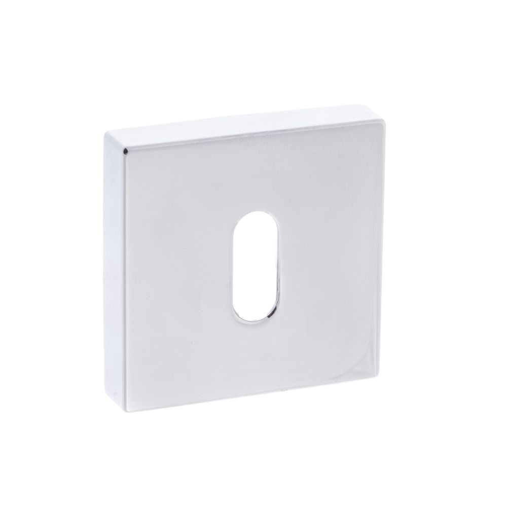 This is an image of Forme Key Escutcheon on Minimal Square Rose - Polished Chrome available to order from T.H Wiggans Architectural Ironmongery in Kendal, quick delivery and discounted prices.