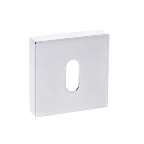 This is an image of Forme Key Escutcheon on Minimal Square Rose - Polished Chrome available to order from T.H Wiggans Architectural Ironmongery in Kendal, quick delivery and discounted prices.