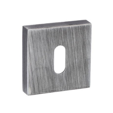 This is an image of Forme Key Escutcheon on Minimal Square Rose - Urban Graphite available to order from T.H Wiggans Architectural Ironmongery in Kendal, quick delivery and discounted prices.