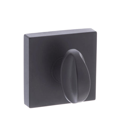 This is an image of Forme WC Turn and Release on Minimal Square Rose - Matt Black available to order from T.H Wiggans Architectural Ironmongery in Kendal, quick delivery and discounted prices.