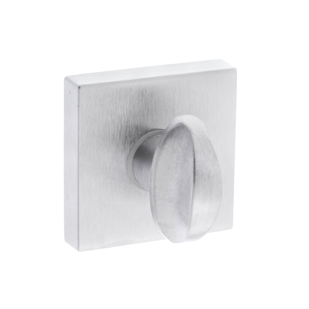 This is an image of Forme WC Turn and Release on Minimal Square Rose - Satin Chrome available to order from T.H Wiggans Architectural Ironmongery in Kendal, quick delivery and discounted prices.