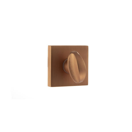 This is an image of Forme WC Turn and Release on Minimal Square Rose - Urban Satin Copper available to order from T.H Wiggans Architectural Ironmongery in Kendal, quick delivery and discounted prices.