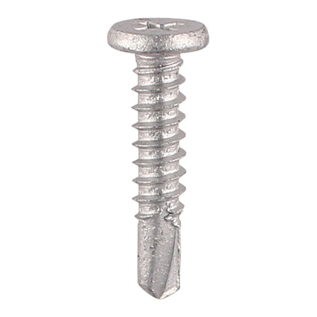 This is an image showing TIMCO Metal Construction Sheet & Framing Screws - PH - Low Profile Pancake - Exterior - Silver Organic - 5.5 x 19 - 500 Pieces Box available from T.H Wiggans Ironmongery in Kendal, quick delivery at discounted prices.