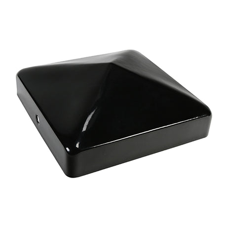 This is an image showing TIMCO Fence Post Cap - Epoxy Black - 100mm - 1 Each Unit available from T.H Wiggans Ironmongery in Kendal, quick delivery at discounted prices.
