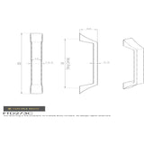 This image is a line drwaing of a FTD - Halcyon Handle 160mm - Satin Nickel available to order from Trade Door Handles in Kendal