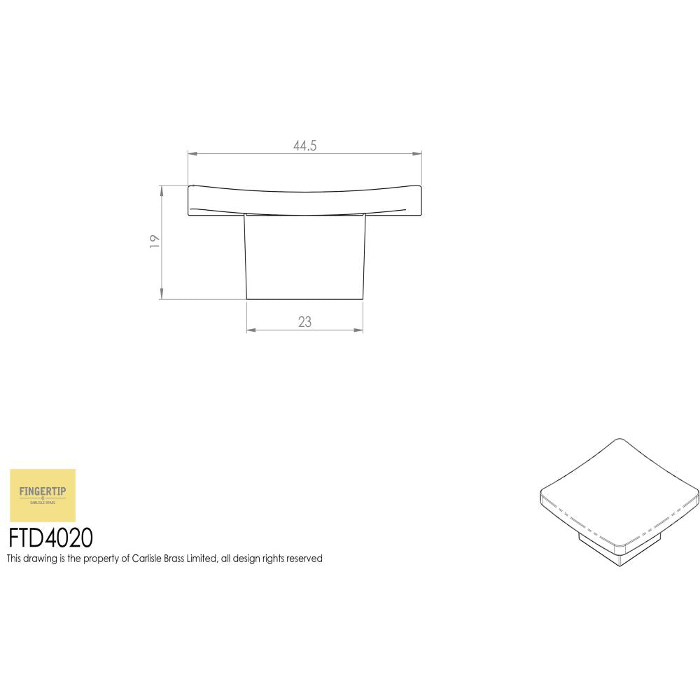 This image is a line drwaing of a FTD - Novus Knob - Satin Nickel available to order from Trade Door Handles in Kendal