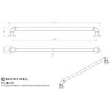 This image is a line drwaing of a FTD - Pipe Handle - Satin Nickel available to order from Trade Door Handles in Kendal