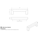 This image is a line drwaing of a FTD - Linear Handle 96mm C/C - Satin Stainless Steel available to order from Trade Door Handles in Kendal