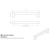 This image is a line drwaing of a FTD - Linear Handle 160mm C/C - Satin Stainless Steel available to order from Trade Door Handles in Kendal