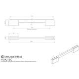 This image is a line drwaing of a FTD - Aria Handle 160mm - Polished Chrome/Matt Satin Chrome available to order from Trade Door Handles in Kendal