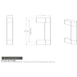 This image is a line drwaing of a FTD - Keyhole Handle 128mm - Satin Nickel/Polished Chrome available to order from Trade Door Handles in Kendal