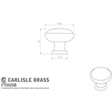 This image is a line drwaing of a FTD - Shaker Style Knob 35mm - Satin Nickel available to order from Trade Door Handles in Kendal