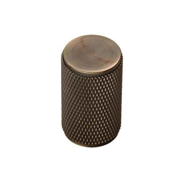 This is an image of a FTD - Knurled Knob - Antique Brass that is availble to order from T.H Wiggans Architectural Ironmongery in Kendal in Kendal.