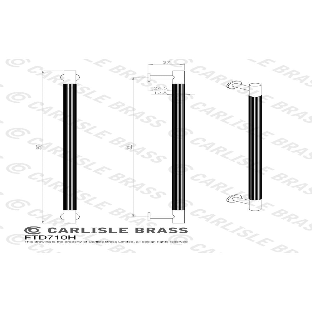 This image is a line drwaing of a Carlisle Brass - Lines Pull Handle 320mm c/c available to order from Trade Door Handles in Kendal