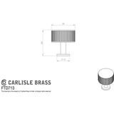 This image is a line drwaing of a Carlisle Brass - Lines Radio Knob Satin Brass available to order from Trade Door Handles in Kendal