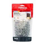 This is an image showing TIMCO Clout Nails - Galvanised - 25 x 2.65 - 1 Kilograms TIMbag available from T.H Wiggans Ironmongery in Kendal, quick delivery at discounted prices.