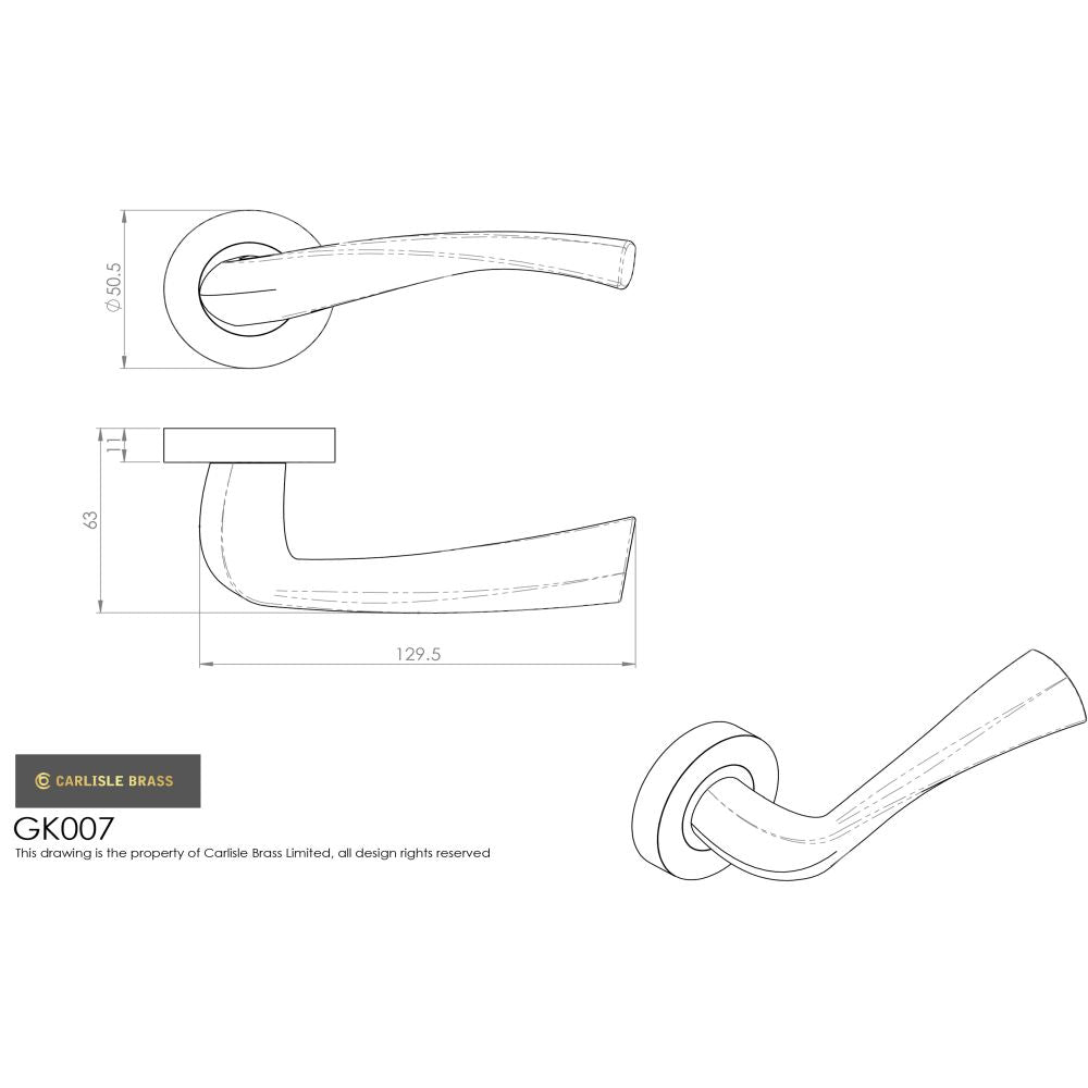 This image is a line drwaing of a Carlisle Brass - Sintra Lever on Rose Latch Pack - Polished Chrome available to order from Trade Door Handles in Kendal