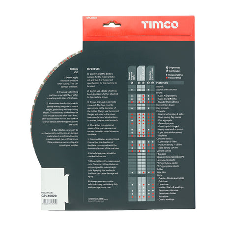 This is an image showing TIMCO Trade Diamond Blade - Segmented  - 300 x 20.0 - 1 Each Box available from T.H Wiggans Ironmongery in Kendal, quick delivery at discounted prices.