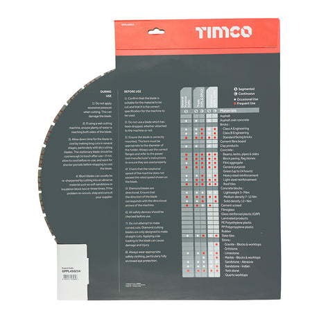 This is an image showing TIMCO Premium Diamond Blade - Turbo Segmented  - 450 x 25.4 - 1 Each Box available from T.H Wiggans Ironmongery in Kendal, quick delivery at discounted prices.