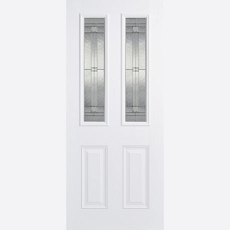 This is an image showing LPD - Malton 2L Glazed External Pre-Finished White Doors 813 x 2032 available from T.H Wiggans Ironmongery in Kendal, quick delivery at discounted prices.