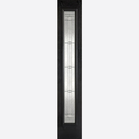This is an image showing LPD - Sidelight 1L Elegant Pre-Finished Black Front Face With White Inside Face and Edges Doors 356 x 2032 available from T.H Wiggans Ironmongery in Kendal, quick delivery at discounted prices.
