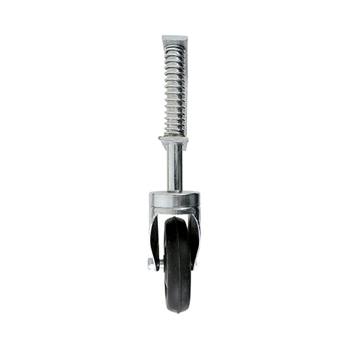 This is an image showing TIMCO Spring Loaded Field Gate Wheel - Light Duty - Zinc - 270mm - 1 Each Plain Bag available from T.H Wiggans Ironmongery in Kendal, quick delivery at discounted prices.
