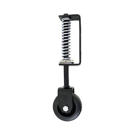 This is an image showing TIMCO Spring Loaded Field Gate Wheel - Heavy Duty - Black - 370mm - 1 Each Plain Bag available from T.H Wiggans Ironmongery in Kendal, quick delivery at discounted prices.