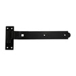 This is an image showing TIMCO Pair of Cranked Band & Hook On Plates - Black - 350mm - 2 Pieces Plain Bag available from T.H Wiggans Ironmongery in Kendal, quick delivery at discounted prices.