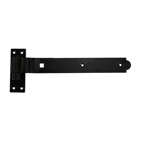 This is an image showing TIMCO Pair of Cranked Band & Hook On Plates - Black - 350mm - 2 Pieces Plain Bag available from T.H Wiggans Ironmongery in Kendal, quick delivery at discounted prices.