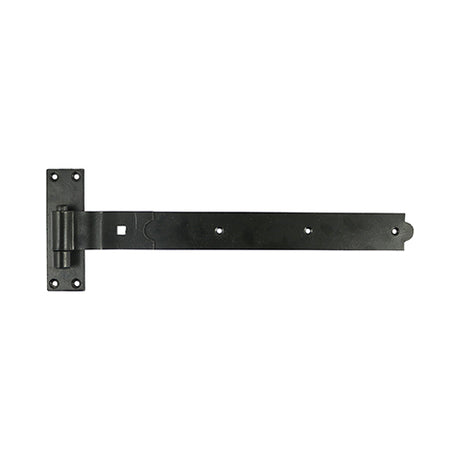 This is an image showing TIMCO Pair of Cranked Band & Hook On Plates - Black - 400mm - 2 Pieces Plain Bag available from T.H Wiggans Ironmongery in Kendal, quick delivery at discounted prices.