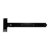 This is an image showing TIMCO Pair of Cranked Band & Hook On Plates - Black - 450mm - 2 Pieces Plain Bag available from T.H Wiggans Ironmongery in Kendal, quick delivery at discounted prices.