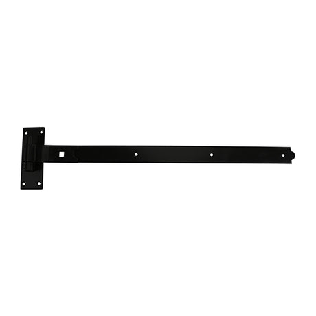 This is an image showing TIMCO Pair of Cranked Band & Hook On Plates - Black - 750mm - 2 Pieces Plain Bag available from T.H Wiggans Ironmongery in Kendal, quick delivery at discounted prices.