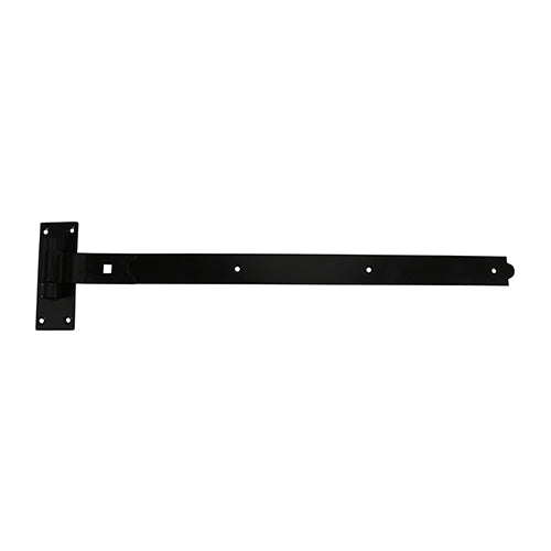 This is an image showing TIMCO Pair of Cranked Band & Hook On Plates - Black - 900mm - 2 Pieces Plain Bag available from T.H Wiggans Ironmongery in Kendal, quick delivery at discounted prices.
