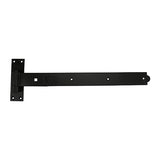 This is an image showing TIMCO Pair of Straight Band & Hook On Plates - Black - 450mm - 2 Pieces Plain Bag available from T.H Wiggans Ironmongery in Kendal, quick delivery at discounted prices.