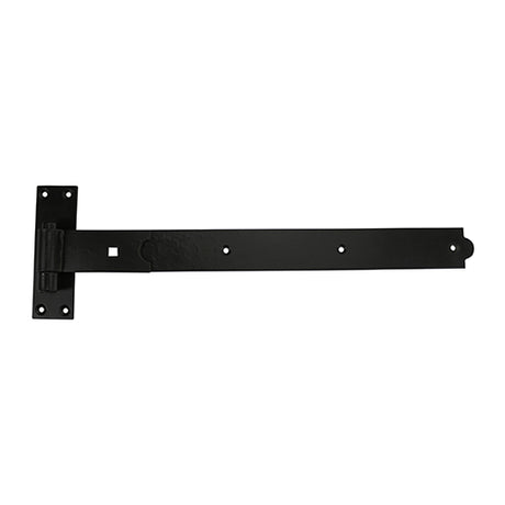 This is an image showing TIMCO Pair of Straight Band & Hook On Plates - Black - 500mm - 2 Pieces Plain Bag available from T.H Wiggans Ironmongery in Kendal, quick delivery at discounted prices.