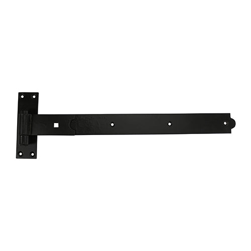 This is an image showing TIMCO Pair of Straight Band & Hook On Plates - Black - 500mm - 2 Pieces Plain Bag available from T.H Wiggans Ironmongery in Kendal, quick delivery at discounted prices.