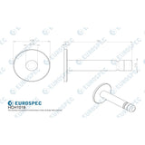 This image is a line drwaing of a Eurospec - Coat Hook - Satin Stainless Steel available to order from Trade Door Handles in Kendal