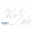 This image is a line drwaing of a Eurospec - Handrail Bracket - Satin Stainless Steel available to order from T.H Wiggans Architectural Ironmongery in Kendal in Kendal
