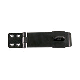 This is an image showing TIMCO Safety Pattern Hasp & Staple - Black - 4 1/2" - 1 Each TIMpac available from T.H Wiggans Ironmongery in Kendal, quick delivery at discounted prices.