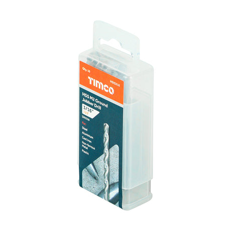 This is an image showing TIMCO Ground Jobber Drills - HSS M2 - 3/16" - 10 Pieces Tube available from T.H Wiggans Ironmongery in Kendal, quick delivery at discounted prices.
