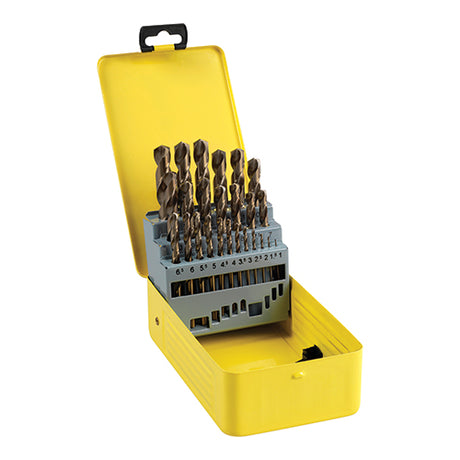 This is an image showing TIMCO Ground Jobber Drills Set - Cobalt M35 - 25pcs - 25 Pieces Case available from T.H Wiggans Ironmongery in Kendal, quick delivery at discounted prices.