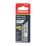 This is an image showing TIMCO Ground Jobber Drills - Cobalt M35 - 2.5mm - 1 Each Wallet available from T.H Wiggans Ironmongery in Kendal, quick delivery at discounted prices.