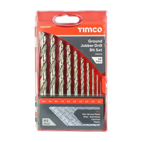 This is an image showing TIMCO Ground Jobber Drill Bit Set - 10pcs - 10 Pieces Case available from T.H Wiggans Ironmongery in Kendal, quick delivery at discounted prices.