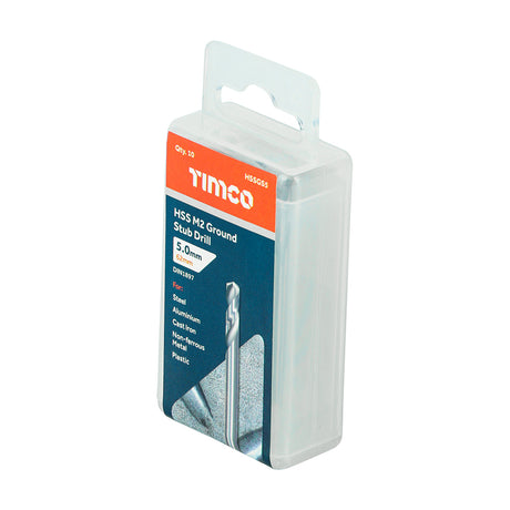 This is an image showing TIMCO Ground Jobber Drills - HSS M2 - 5.5mm - 10 Pieces Tube available from T.H Wiggans Ironmongery in Kendal, quick delivery at discounted prices.