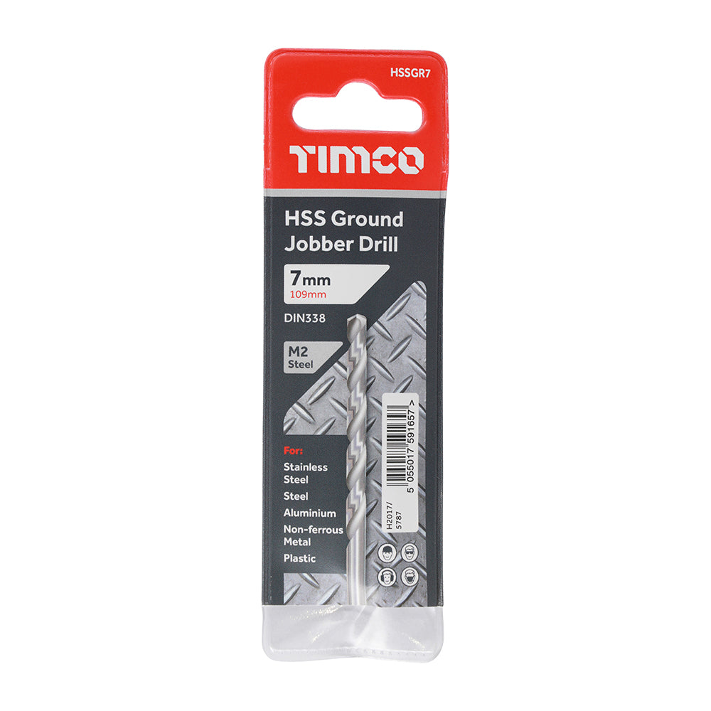 This is an image showing TIMCO Ground Jobber Drills - HSS M2 - 7.0mm - 1 Each Wallet available from T.H Wiggans Ironmongery in Kendal, quick delivery at discounted prices.