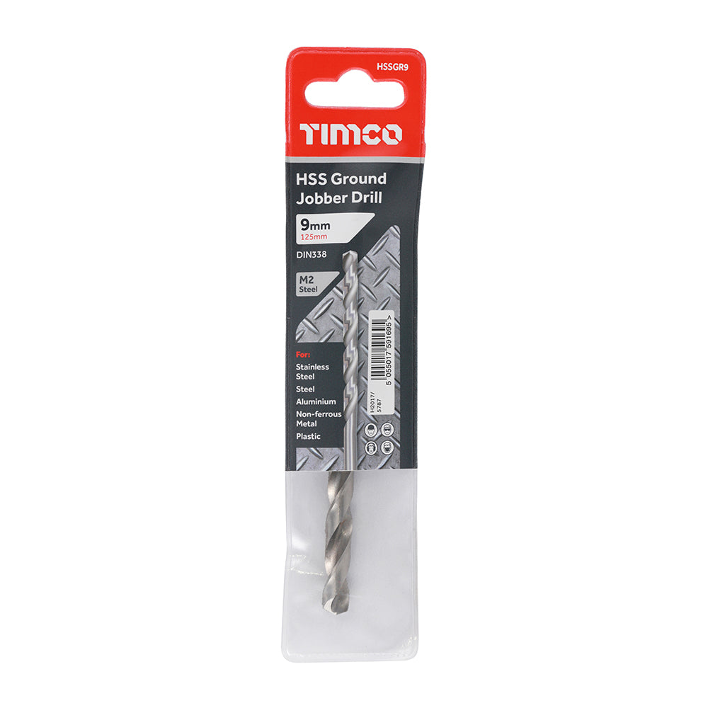 This is an image showing TIMCO Ground Jobber Drills - HSS M2 - 9.0mm - 1 Each Wallet available from T.H Wiggans Ironmongery in Kendal, quick delivery at discounted prices.