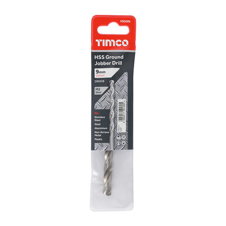 This is an image showing TIMCO Ground Jobber Drills - HSS M2 - 9.0mm - 1 Each Wallet available from T.H Wiggans Ironmongery in Kendal, quick delivery at discounted prices.