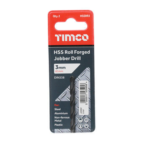 This is an image showing TIMCO Roll Forged Jobber Drills - HSS - 3.0mm - 10 Pieces Tube available from T.H Wiggans Ironmongery in Kendal, quick delivery at discounted prices.