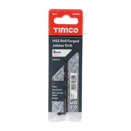 This is an image showing TIMCO Roll Forged Jobber Drills - HSS - 6.0mm - 10 Pieces Tube available from T.H Wiggans Ironmongery in Kendal, quick delivery at discounted prices.